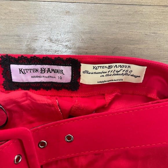 Kitten D’Amour Red Capri Pants - Picture 3 of 5